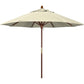 California Umbrella 9' Round Hardwood Frame Market Umbrella, Stainless Steel Hardware, Push Open, Navy Blue Olefin