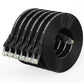 Cat 6 Ethernet Cable 3ft (6 Pack) (at a Cat5e Price but Higher Bandwidth) Flat Internet Network Cable - Cat6 Ethernet Patch Cable Short - Black Computer Cable with Snagless RJ45 Connectors