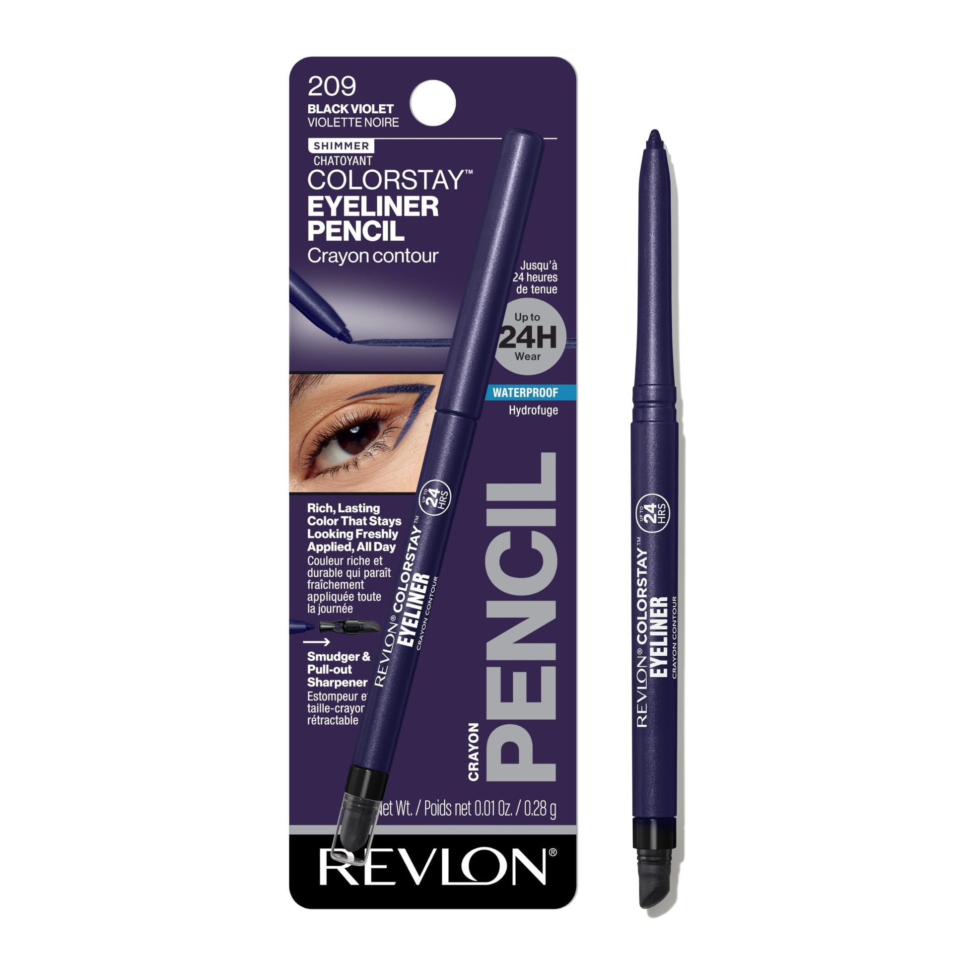 Buy now Revlon ColorStay Eyeliner Pencil, Black [201], 0.01 oz (Pack of 12) Black Violet 0.01 Ounce (Pack of 1) at indiglob india