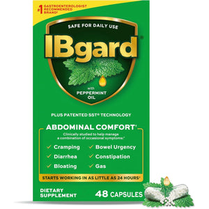 IBgard Gut Health Supplement, Peppermint Oil Capsules for Abdominal Comfort, 48 Capsules