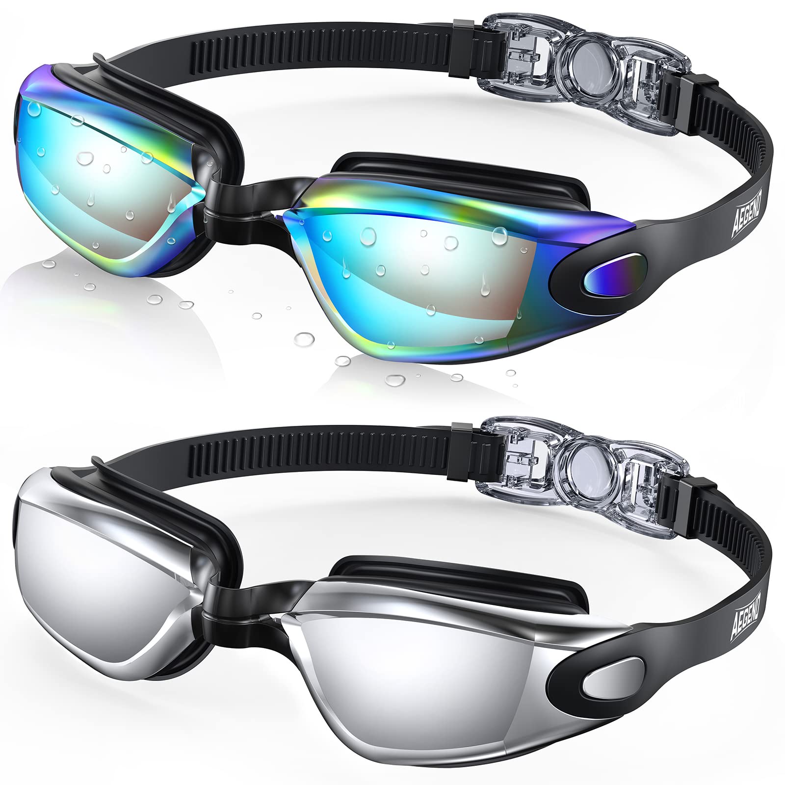 Buy now Aegend Swim Goggles, 2 Pack Swimming Goggles No Leaking Adult Men Women Youth at indiglob india