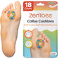 ZenToes Callus Cushions | Water-Resistant Self-Stick Adhesive Corn Pads | Foot, Heel, & Toe Discomfort Relief | Soft Foam for Friction Protection | Ideal for Active Lifestyles | 24-Pack
