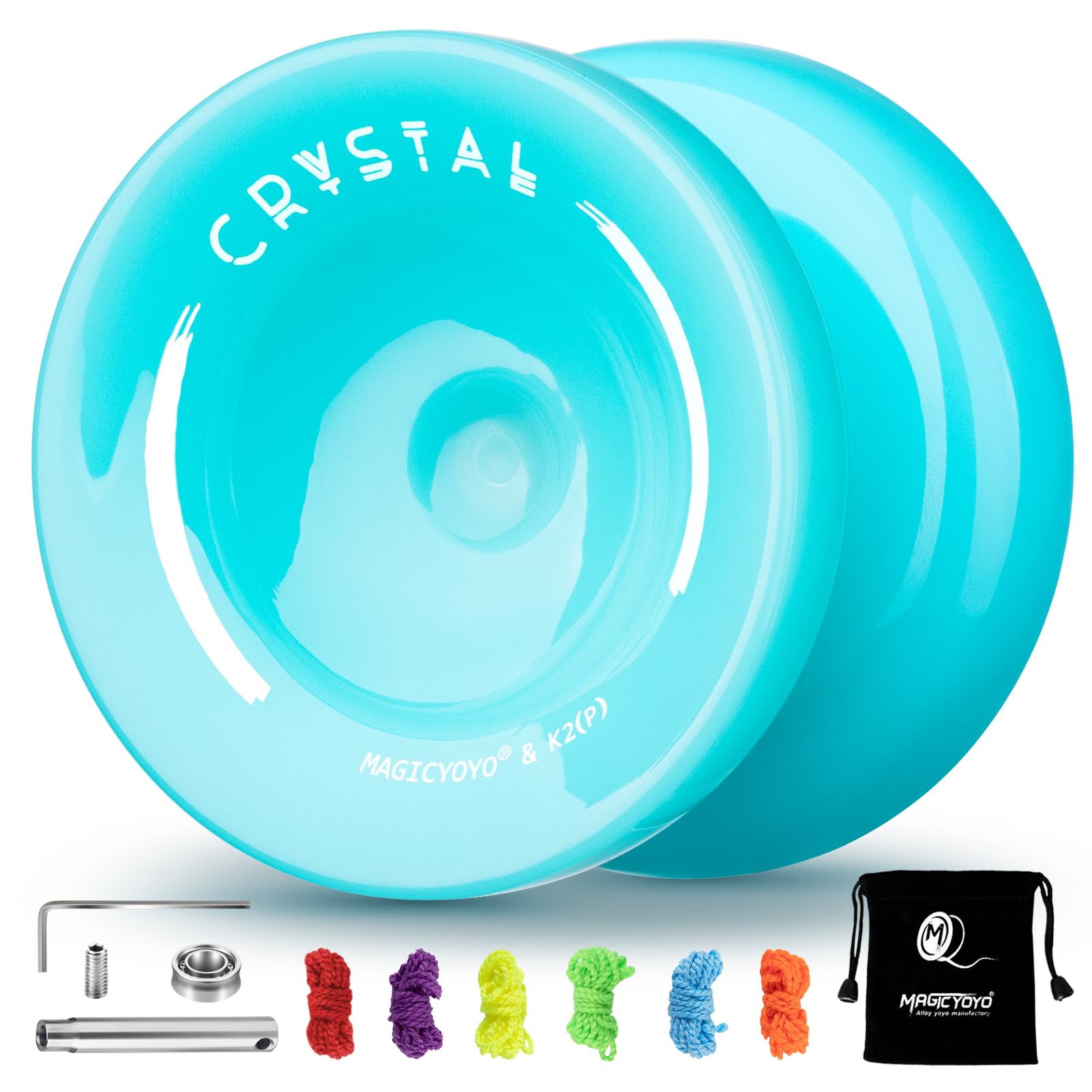 Buy now MAGICYOYO K2 Plus Crystal Orange Yoyo, Professional Fingerspin Trick Yo Yo for Kids/Adults, Responsive Yo-yo for Beginner, Replacement Unresponsive Bearing with 6 Yo yo Strings+Bearing Remover at indiglob india