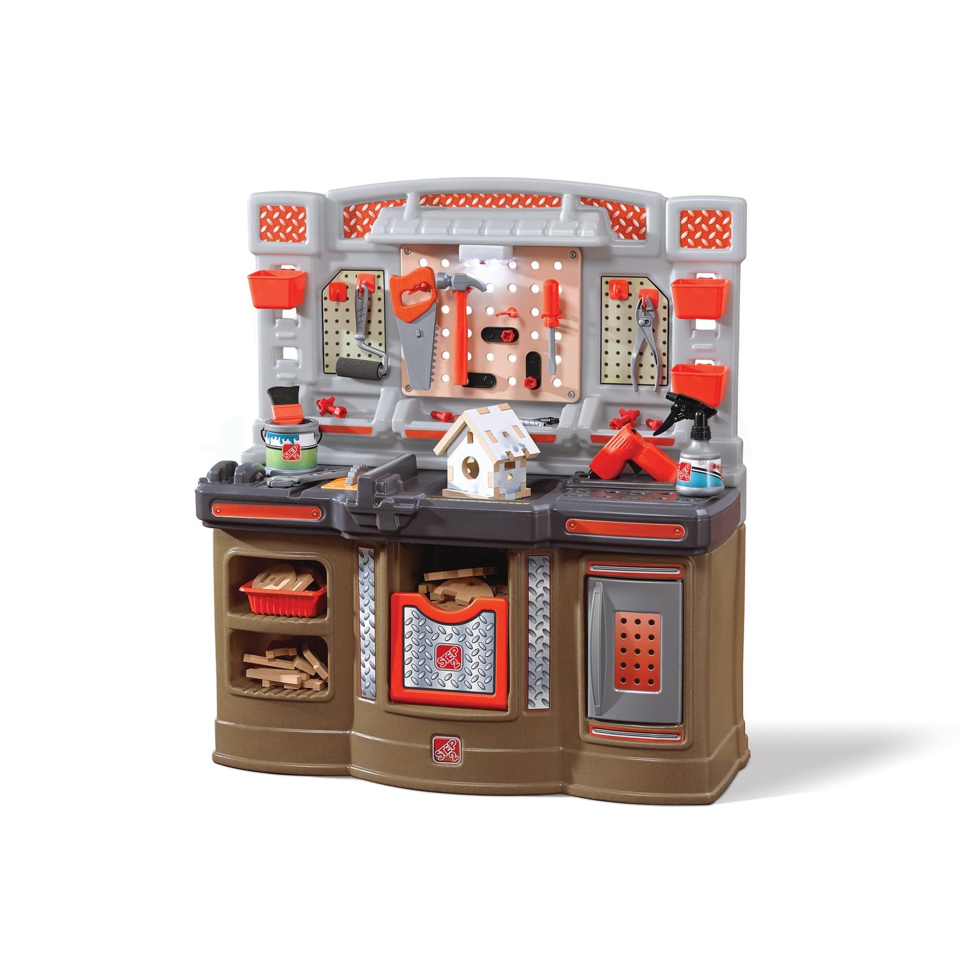 Buy now Step2 Big Builders Pro Workshop for Kids, Indoor/Outdoor Tool Bench for Children, Interactive Play with Sounds, Includes 45 Piece Toy Accessory Kit, Made of Durable Plastic, For Toddlers 3+ Years Old at indiglob india