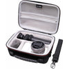 Camera Case Compatible with Sony Alpha ZV-E10 / ZV-1F / ZV-1 / ZV-1 II Vlog Camera with Shoulder Strap by LTGEM, Fits Vlogger Accessory Kit Tripod and Microphone, Black - Black+Grey
