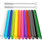 ALINK 12 PCS Reusable Boba Straws, 10.5 Long x 0.51 Wide Colored Plastic Smoothie Straws for Bubble Tea, Tapioca Pearls with 2 Cleaning Brush - Pointed Design