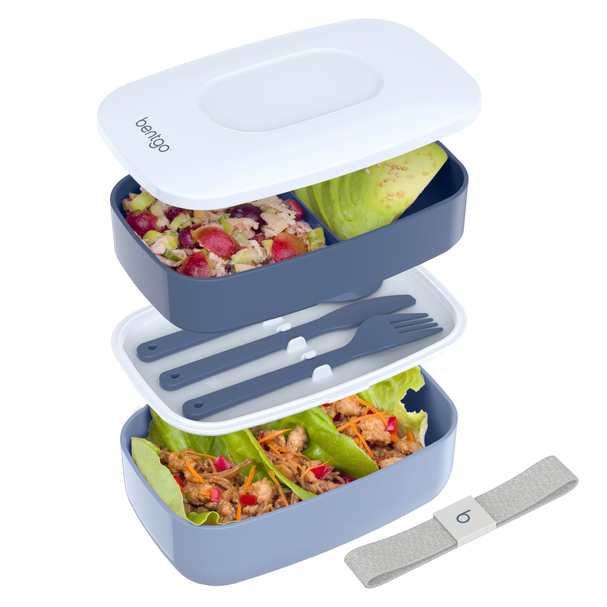Buy now Bentgo Classic - Adult Bento Box, Stackable 3-Compartment Lunch Box with Removable Utensil Set and Sealing Strap, BPA-Free, Food Container Ideal for Meal Prep, Work, and On the Go (Blush Marble) at indiglob india