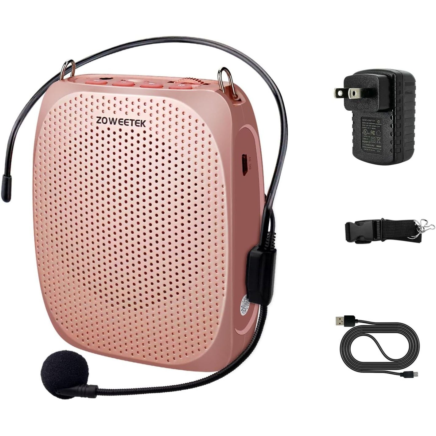 ZOWEETEK Voice Amplifier Microphone Headset for Teachers, Original Personal Voice Amplifier, Work of 12 hrs, Portable Speaker for Classroom, Speech, Tour Guide,Support MP3 Format Audio,Power Amplifier