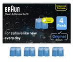 Buy now Braun Clean & Renew Refill Cartridges CCR, Replacement Shaver Cleaner Liquid Solution for Clean&Charge System, Pack of 4 at indiglob india