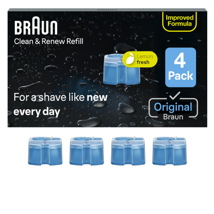 Buy now Braun Clean & Renew Refill Cartridges CCR, Replacement Shaver Cleaner Liquid Solution for Clean&Charge System, Pack of 4 at indiglob india