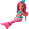 Barbie Dreamtopia Chelsea Mermaid Doll with Pink Hair & Tail, Royal Headband Accessory, Small Doll Bends at Waist - Pink