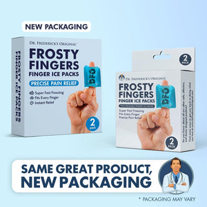 Dr. Frederick's Original Frosty Fingers - 2 ct - Gel Ice Packs for Finger, Thumb, or Joint Pain Relief - Reusable & Adjustable Sleeves