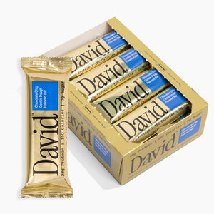 Buy now David High Protein Bars - 0g of Sugar, Low Carb, Gluten Free - 28g of Protein, 150 Calories - On-The-Go Snack - Chocolate Chip Cookie Dough Flavor, Pack of 12 at indiglob india