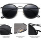 SOJOS Retro Vintage Round Polarized Sunglasses for Women Men Small Double Bridge Circle Sunnies SJ1104