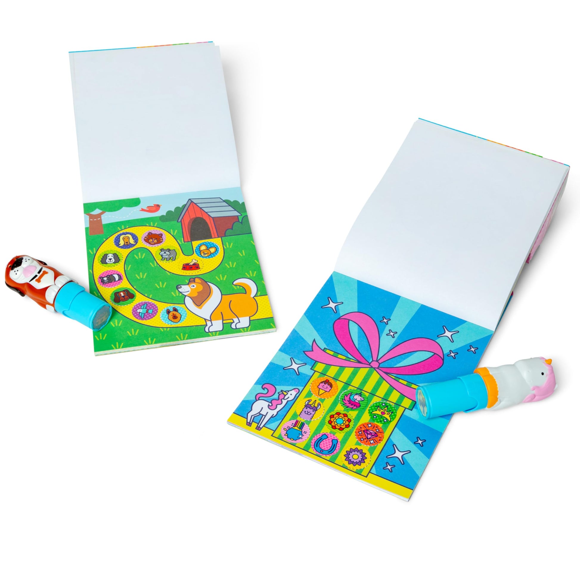 Buy now Melissa & Doug Sticker Wow!ƒ?› Dog and Unicorn Bundle: 2 24-Page Activity Pads, 2 Sticker Stampers, 600 Stickers, Arts and Crafts Fidget Toy Collectible Characters at indiglob india
