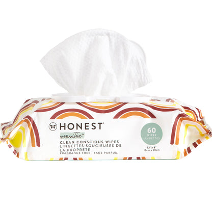 Buy now The Honest Company Hypoallergenic Multi-Use Baby Wipes for Sensitive Baby Skin Rainbow 60 Count at indiglob india
