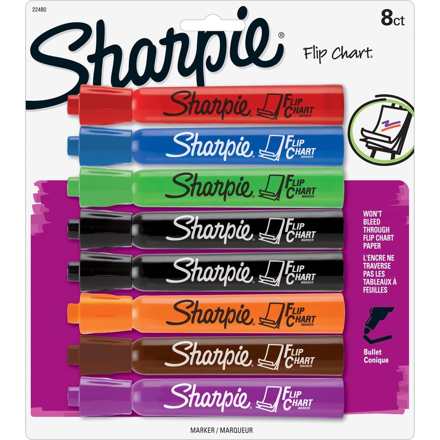 Buy now Sharpie 22480PP Flip Chart Marker, Bullet Point, 8/PK, Assorted at indiglob india