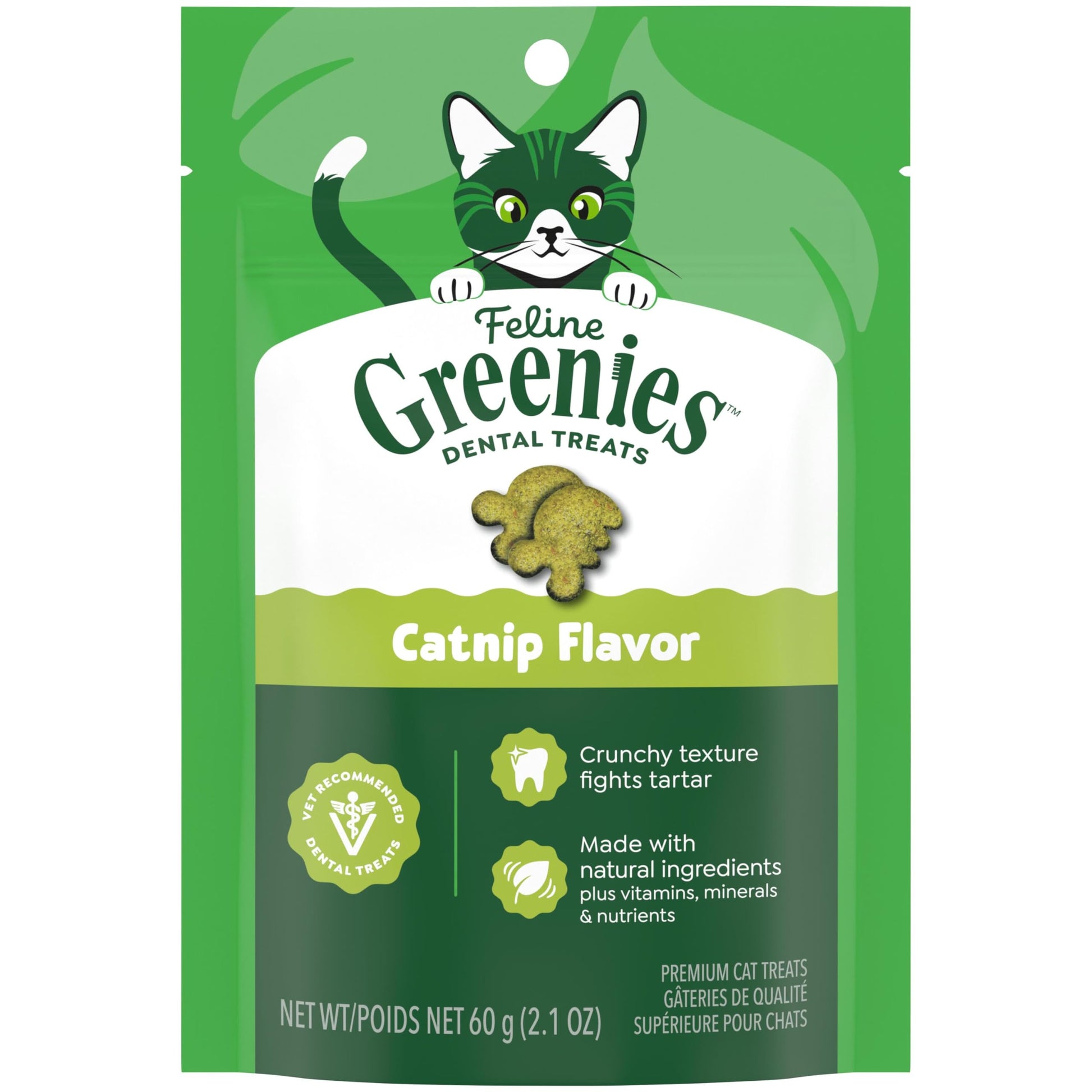 Buy now Greenies Feline Veterinarian-Recommended Adult Natural Dental Cat Treats, Catnip Flavor, 21 oz. Tub at indiglob india