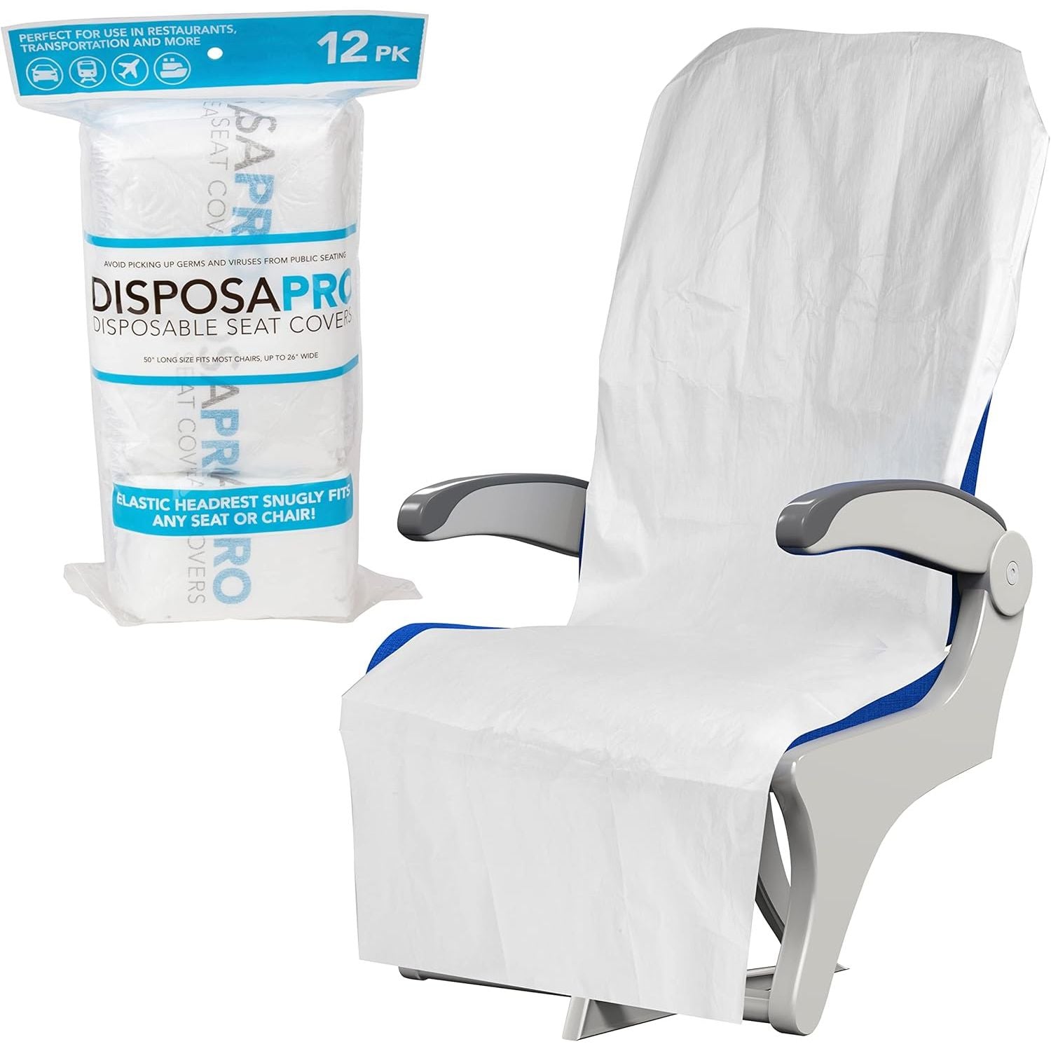 Buy now Disposable Airplane and Public Seat Covers (12 pack) - Individually Wrapped Travel Ready Protector Covers seats in Planes, Restaurants, Public Transportation, and More! - Fits Snugly Over ANY Seat at indiglob india