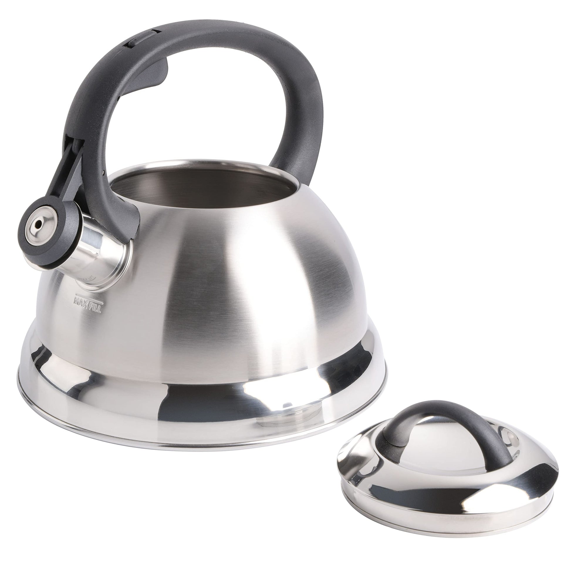 Buy now Mr. Coffee Flintshire 1.75-Quart Stainless Steel Whistling Tea Kettle – Brushed Satin Finish Stove-Top Kettle for Boiling Water at indiglob india