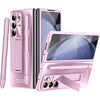 Designed for Samsung Galaxy Z Fold 5 Case with S Pen & Kickstand & Front Screen Protector Luxury Phone Cover Case for Galaxy Z Fold 5 (2023), Black - Pink