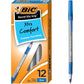 BIC Round Stic Grip Xtra Comfort Blue Ballpoint Pens, Medium Point (1.2mm), 12-Count Pack, Excellent Writing Pens With Soft Grip for Superb Comfort and Control