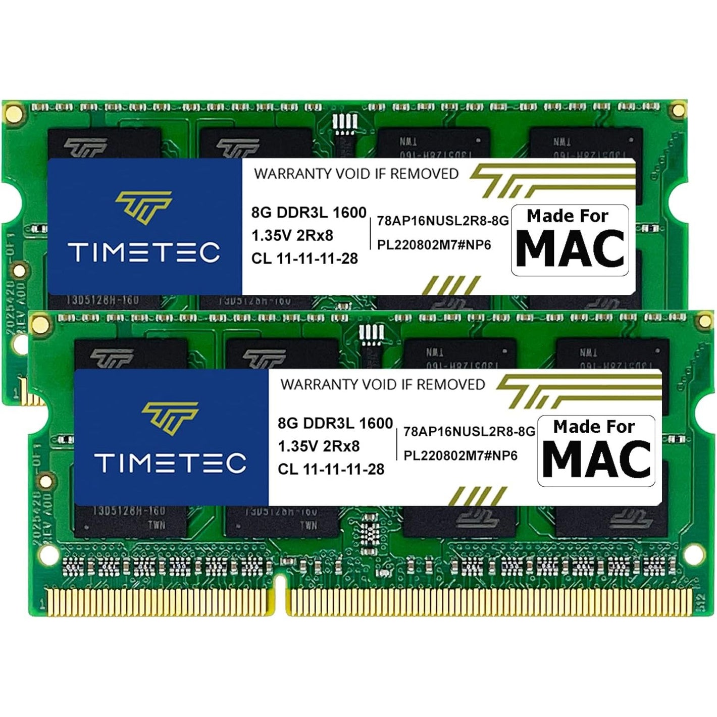 Timetec 16GB KIT(2x8GB) Compatible for Apple DDR3L 1600MHz for Early/Mid/Late Mac Book Pro(2011-2012), iMac(2011-2015), Mac mini(2011-2012) MAC RAM