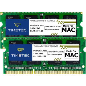 Timetec 16GB KIT(2x8GB) Compatible for Apple DDR3L 1600MHz for Early/Mid/Late Mac Book Pro(2011-2012), iMac(2011-2015), Mac mini(2011-2012) MAC RAM
