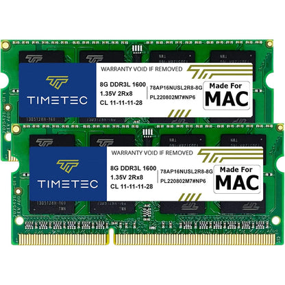 Timetec 16GB KIT(2x8GB) Compatible for Apple DDR3L 1600MHz for Early/Mid/Late Mac Book Pro(2011-2012), iMac(2011-2015), Mac mini(2011-2012) MAC RAM