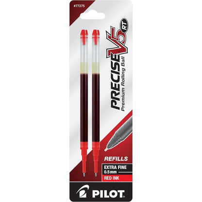 Pilot, Precise V5 RT Liquid Ink Refills, Extra Fine Point 0.5 mm, Black, Pack of 2