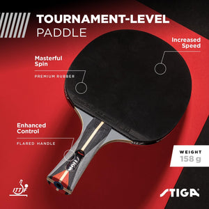 STIGA Talon Ping Pong Paddle - 6-Ply Ultra-Light Blade - 2mm Tournament-Approved Sponge - Flared Handle for Enhanced Control - Competitive Table Tennis Racket for Family Fun