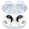 Ltinist Wireless Earbud, Bluetooth 5.3 Headphones Pure Bass Sound with Earhooks, 75H Battery Over Ear Headphones with Dual-LED Display, IP7 Waterproof Earphones Built-in Microphone for Running Sports - Light blue