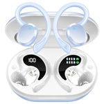 Buy now Ltinist Wireless Earbud, Bluetooth 5.3 Headphones Pure Bass Sound with Earhooks, 75H Battery Over Ear Headphones with Dual-LED Display, IP7 Waterproof Earphones Built-in Microphone for Running Sports Light blue at indiglob india
