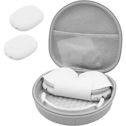 ProCase Hard Case for AirPods Max, Travel Carrying Headphone Case with Silicone Earpad Cover & Mesh Pocket, AirPods Max Protective Portable Storage Bag -Black