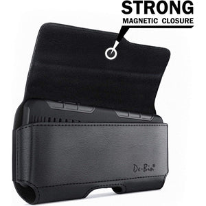 DeBin Holster for iPhone 16 16e 16 Pro 15, 15 Pro 14 13 12 11 X Xs 10 XR, Galaxy S24 5G, S23, S22 - Cell Phone Belt Holder Clip Case Pouch Cover (Fits Cellphone with Otterbox Commuter Case on) Black