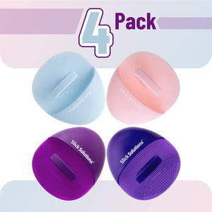 Slick- Silicone Facial Cleansing Brush, 4 Pack, Silicone Face Scrubber Exfoliator