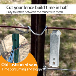 Fence Wire Twister for T Post Clips, Time Saver Barb Wire Fence Tools Easy to Use Strong Enough to Twist Any Fencing Wire (2 Pack)