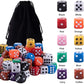 AUSTOR 100 Pieces Dices 12mm Game Dice Set 6 Sided Round Corner Dices for Tenzi, Farkle, Yahtzee, Bunco or Teaching Math
