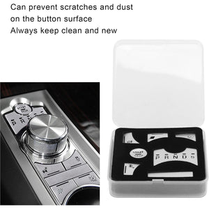 Central Control Panel Button, 7pcs Central Control Gear Shift Panel Button Cover Sticker Button Frame Cover Decal Trim Replacement for XF 2012?2015 Silver