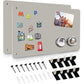 Magnetic Board,17.5" x 11.4" Magnet Bulletin Board to Display Magnetic Notes, Poetry, Photos, Suitable for Wall, Refrigerator, Cabinet etc, Come with 4 Pcs Dual Lock Tape and Screws (Gray)