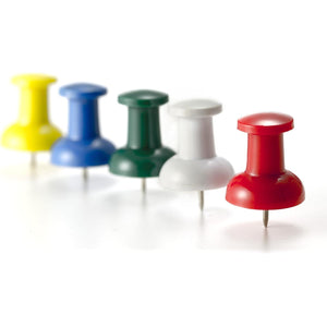 Officemate Giant Push Pins, 1.5" Assorted Colors, 2 Tubs of 12 (92905)