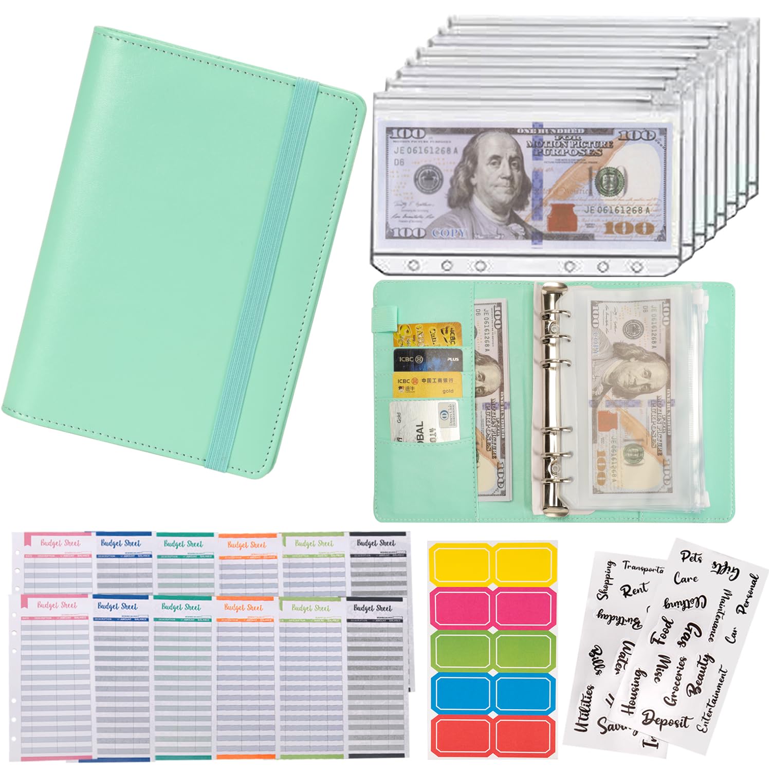 Buy now NICOOTHBudget Binder Cash Envelopes A6 Money Saving Binder with Zipper envelopes (Purple) at indiglob india