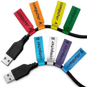 240 PCS Cable Labels Tags for Cable Management – 8 Bright Colors, Self-Adhesive, Tear-Resistant & Waterproof Cord Labels for Electronics | Tags for Wires - Writable or Printable with Laser Printer - My Store