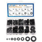 500Pcs Nylon Flat Washer Assortment Set, Washers Metric Sealing Spacer Gasket Ring Washers Set, 8 Sizes - M2, M2.5, M3, M4, M5, M6, M8, M10 (Black)