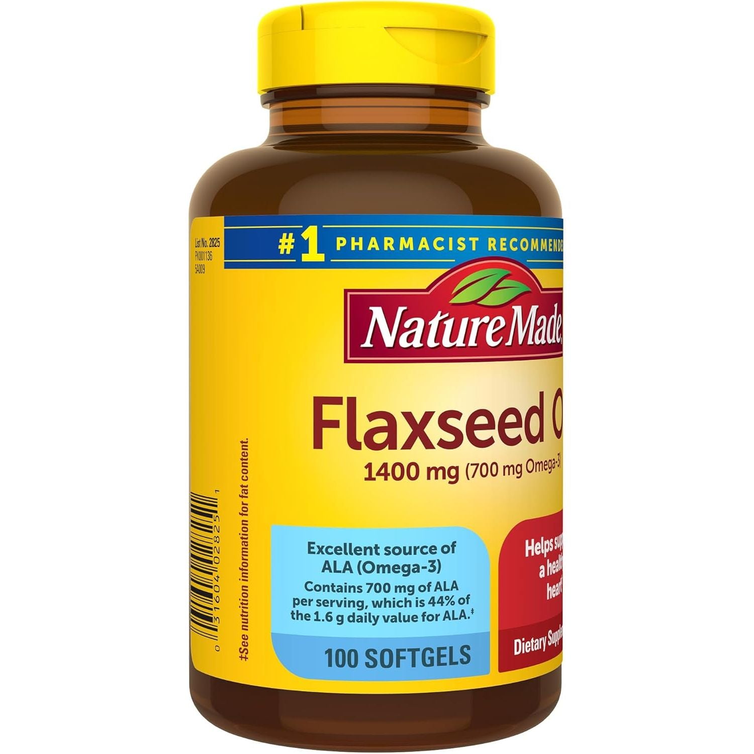 Buy now Nature Made Extra Strength Flaxseed Oil 1400 mg, Fish Free Omega 3 Supplement, Dietary Supplement for Heart Health Support, 100 Softgels, 100 Day Supply at indiglob india