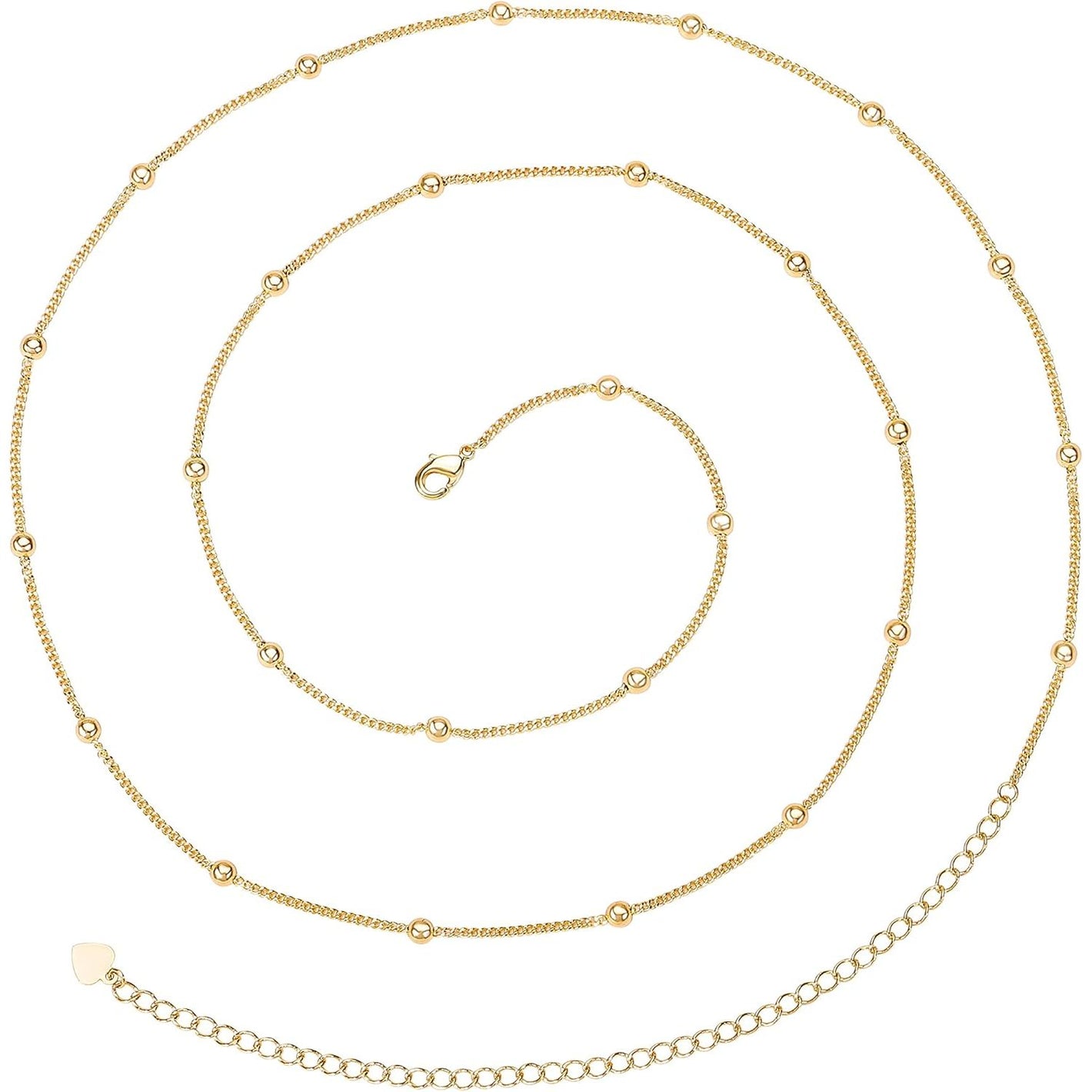 Adjustable 18k Gold Plated Waist Chain, Beach Bikini Body Chain, Handmade Boho Belly Chain