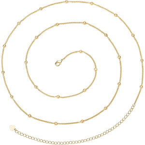 Adjustable 18k Gold Plated Waist Chain, Beach Bikini Body Chain, Handmade Boho Belly Chain