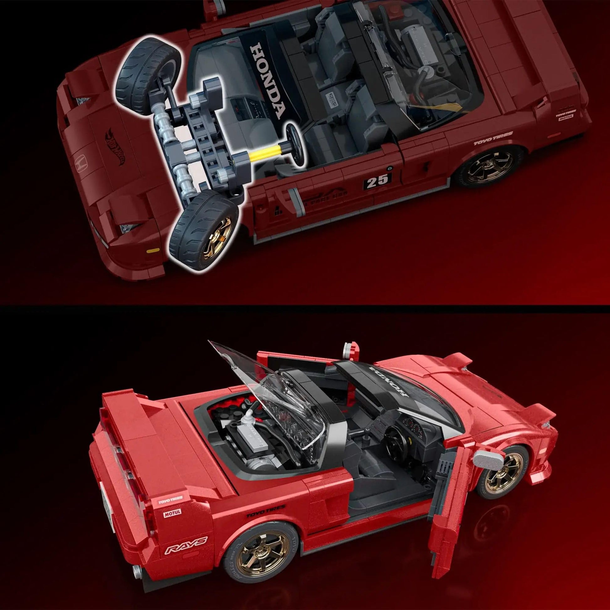 Buy now Hot Wheels 1/16 Honda Acura NSX 1990 Building Kit, 876 Pieces, Includes 1/64 Mini Car, Hot Wheels Mattel at indiglob india