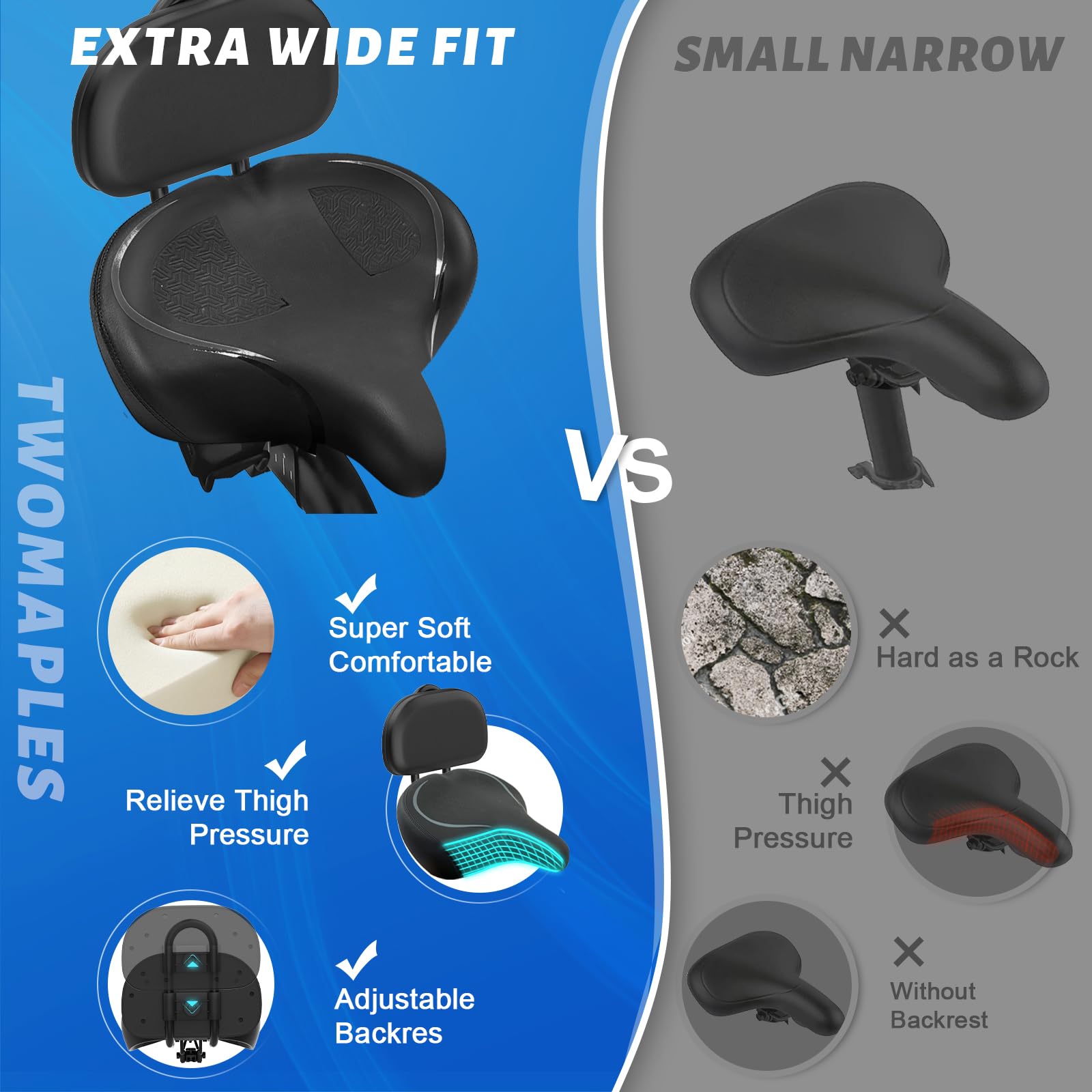 Buy now Bicycle Seat, Bike Seat for Women Men Extra Comfort Wide, Oversized Comfortable Seats Saddle for Peloton Bikes, Fit for Exercise Bikes, Electric Bikes, Mountain Bikes, Cruiser Bikes at indiglob india
