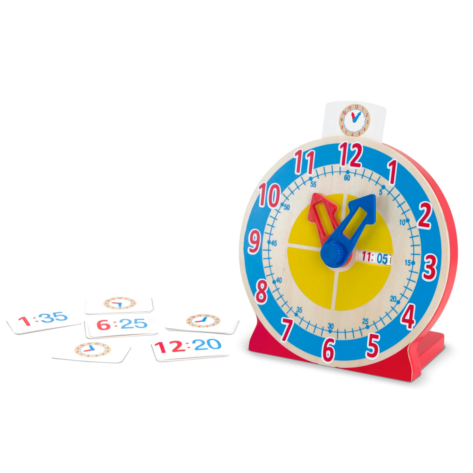 Buy now Melissa & Doug Turn & Tell Wooden Clock - Educational Toy with 12+ Reversible Time Cards at indiglob india